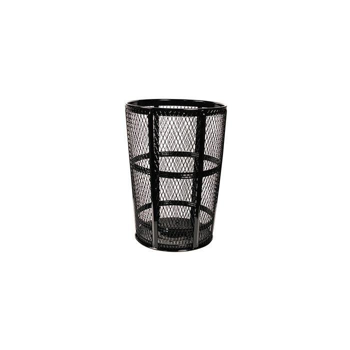 Imprezza EM48BK Mesh Steel Street Basket - 48 U.S Gallon - 23" Dia. x 33" H - Black in Color