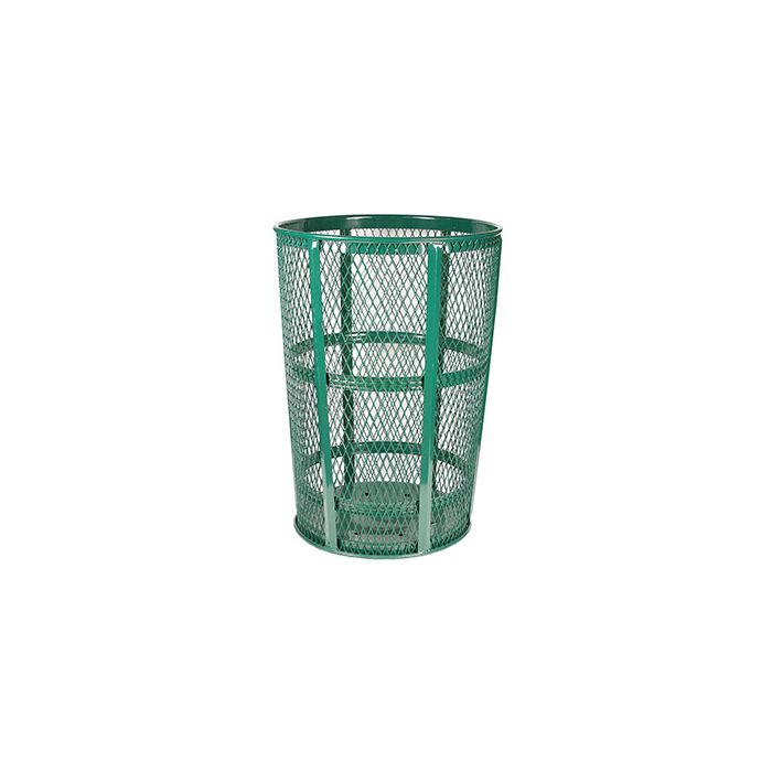 Imprezza EM48GR Mesh Steel Street Basket - 48 U.S Gallon - 23" Dia. x 33" H - Green in Color