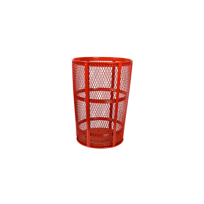 Witt Industries EXP-52-RD Mesh Steel Street Basket - 48 U.S Gallon - 23" Dia. x 33" H - Red in Color