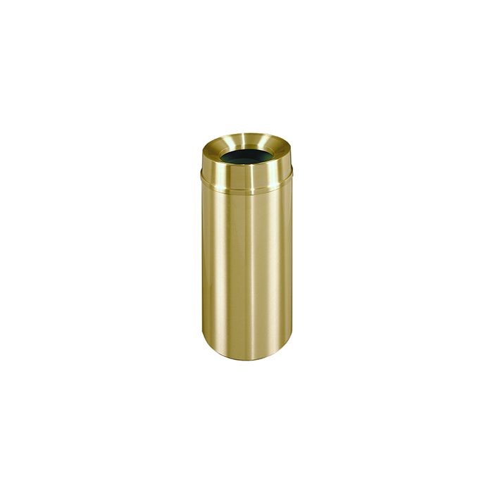 Glaro F1232BE Atlantis "All-Weather" Collection Funnel Top Receptacle - 12 Gallon Capacity - 12" Dia. x 32" H - Satin Brass