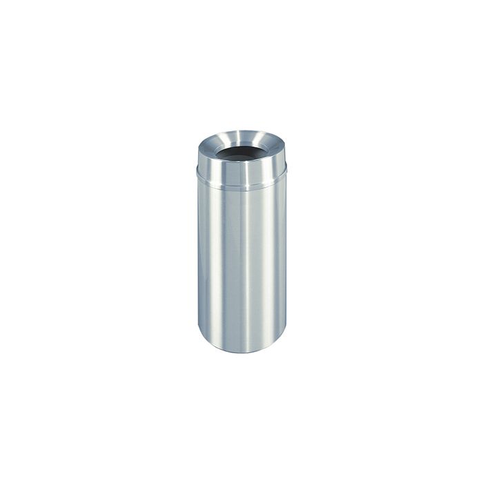 Glaro F1232SA New Yorker Collection Funnel Top Receptacles - 12 Gallon Capacity - 12" Dia. x 32" H - Satin Aluminum