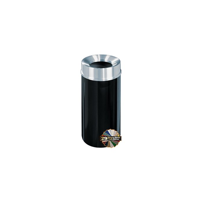 Glaro F1533 Mount Everest Funnel Top Receptacle - 16 Gallon Capacity - 15" Dia. x 33" H - Satin Aluminum Cover