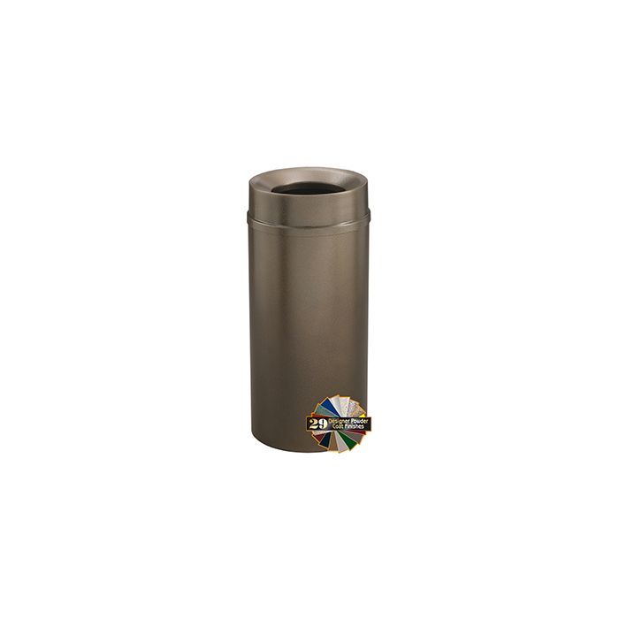 Glaro F1551 Mount Everest Funnel Top Receptacle - 16 Gallon Capacity - 15" Dia. x 33" H - Matching Enamel Cover