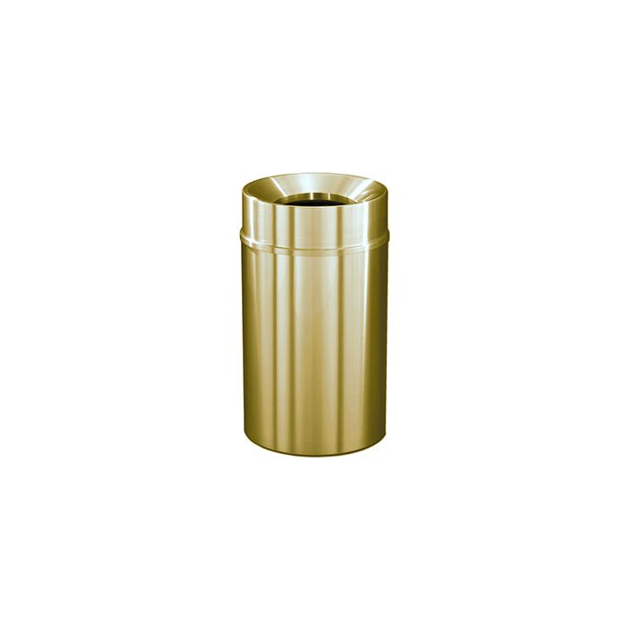 Glaro F1533BE Atlantis "All-Weather" Collection Funnel Top Receptacle - 16 Gallon Capacity - 15" Dia. x 33" H - Satin Brass