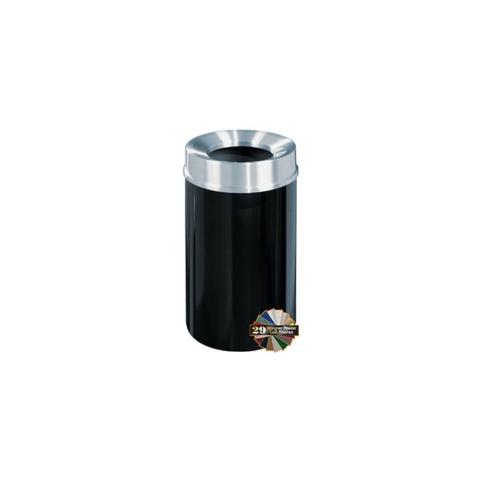 Glaro F2035 Mount Everest Funnel Top Receptacle - 33 Gallon Capacity - 20" Dia. x 35" H - Satin Aluminum Cover