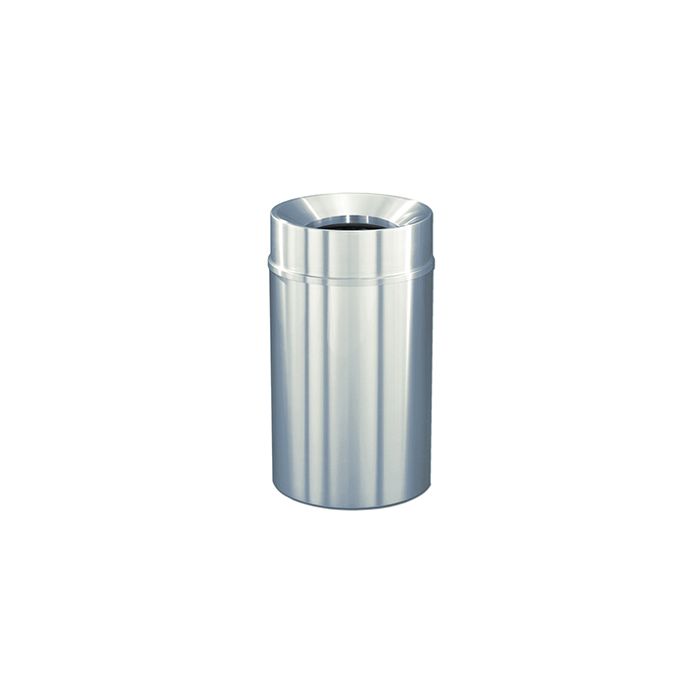 Glaro F2035SA New Yorker Collection Funnel Top Receptacle - 33 Gallon Capacity - 20" Dia. x 35" H - Satin Aluminum