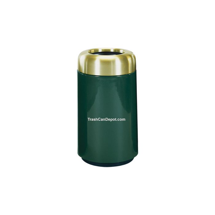 FG1630TSB Two Piece Round Model with Satin Aluminum or Satin Brass Top - 22 Gallon Capacity - 16" Dia. x 30" H - Disposal Opening is 10" Dia.