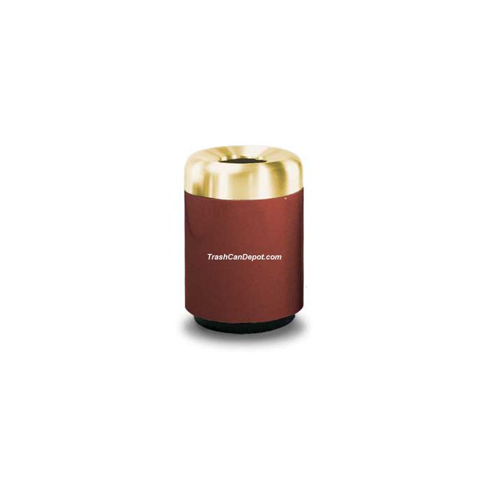 FG2432TS Two Piece Round Model with Satin Aluminum or Satin Brass Top - 57 Gallon Capacity - 24" Dia. x 32" H - Disposal Opening is 10" Dia.