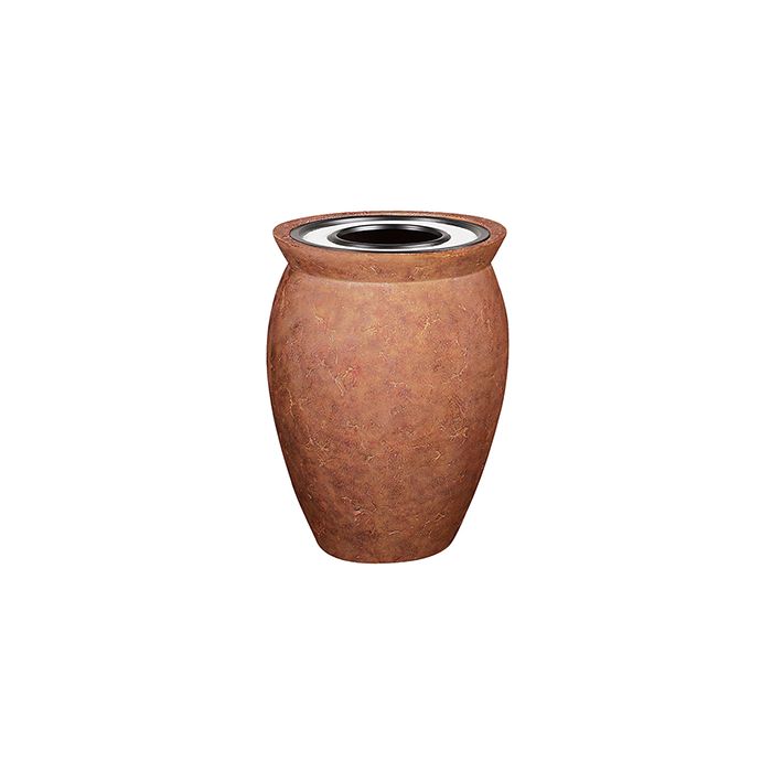 Rubbermaid / United Receptacle FG993046 Milan Collection Pescara Fiberglass Ash/Trash Receptacle - 37 Gallon Capacity - 28 1/2" Dia. x 36 1/4" H - Weathered Terra-Cotta in color