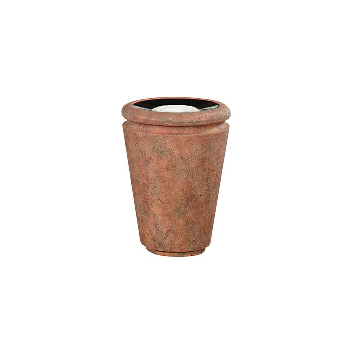 Rubbermaid / United Receptacle FG993047 Milan Collection Tuscan Fiberglass Sand-Top Ash Urn - 18" Dia. x 24" H - Weathered Terra-Cotta in color