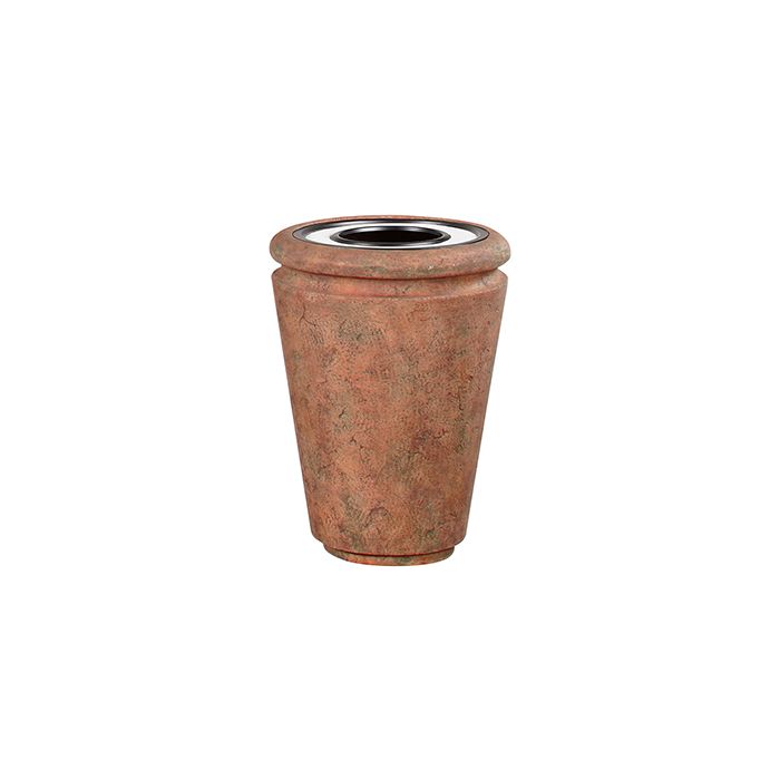 Rubbermaid / United Receptacle FG993053 Milan Collection Tuscan Fiberglass Ash/Trash Receptacle - 33 Gallon Capacity - 26 1/2" Dia. x 36 1/4" H - Weathered Terra-Cotta in color