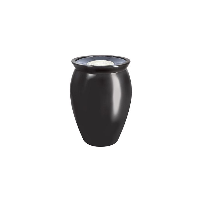 Rubbermaid / United Receptacle FGFGK1924SUBK Milan Collection Pescara Fiberglass Sand-Top Ash Urn - 18 1/2" Dia. x 24" H - Black in color