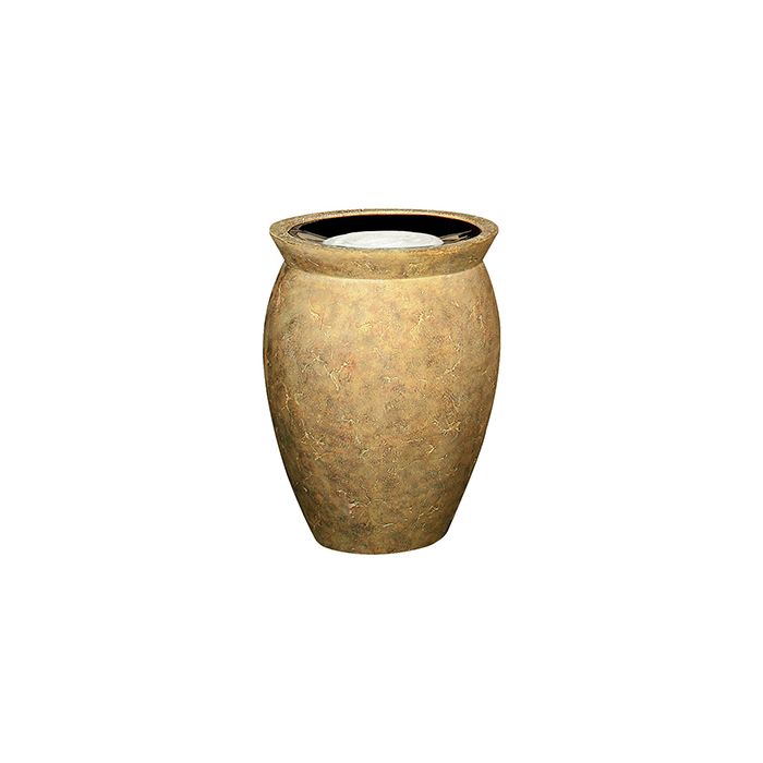 Rubbermaid / United Receptacle FGFGK1924SUSAH Milan Collection Pescara Fiberglass Sand-Top Ash Urn - 18 1/2" Dia. x 24" H - Sahara in color