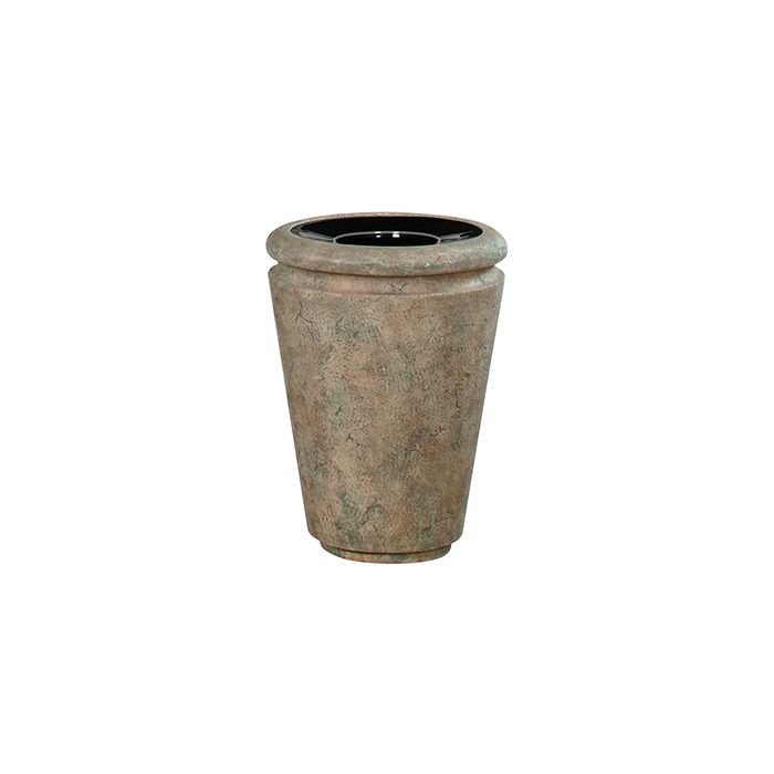 Rubbermaid / United Receptacle FGFGK2736PLBISQ Milan Collection Tuscan Fiberglass Open Top Waste Receptacle - 33 Gallon Capacity - 26 1/2" Dia. x 36 1/4" H - Bisque in color