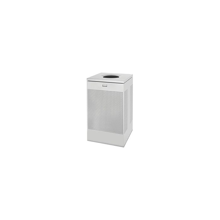 Rubbermaid / United Receptacle SC18ESM Designer Line Silhouette Open Top Waste Receptacle - 40 Gallon - 18 3/4" Sq. x 30" H - Silver Metallic