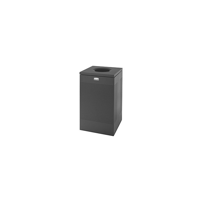 Rubbermaid / United Receptacle SC18ETBK Designer Line Silhouette Open Top Waste Receptacle - 40 Gallon - 18 3/4" Sq. x 30" H - Black