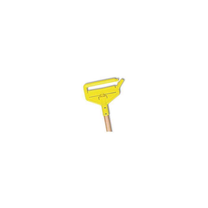 Rubbermaid H115 Invader Side Gate Wet Mop Handle, Large Yellow Plastic Head, Hardwood Handle - 54" Length