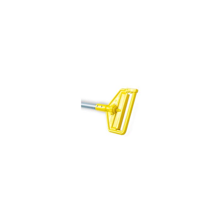 Rubbermaid H126 Invader Side Gate Wet Mop Handle, Large Yellow Plastic Head, Gray Aluminum Handle - 60" Length