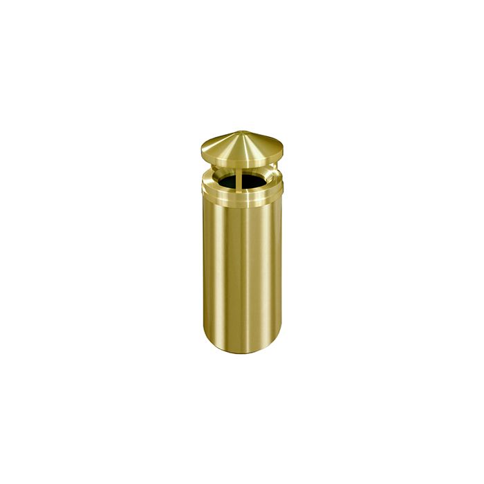 Glaro H1501BE Atlantis "All-Weather" Collection Canopy Top Receptacle - 16 Gallon Capacity - 15" Dia. x 39" H - Satin Brass