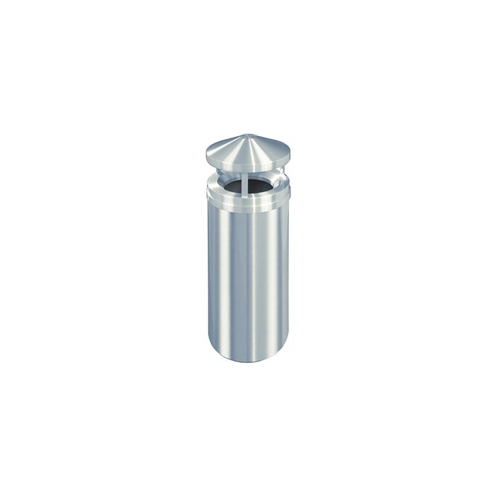 Glaro H1501SA New Yorker Collection Canopy Top Receptacle - 16 Gallon Capacity - 15" Dia. x 39" H - Satin Aluminum