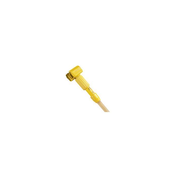 Rubbermaid H216 Gripper Clamp Style Wet Mop Handle, Plastic Yellow Head, Hardwood Handle - 60" in Length