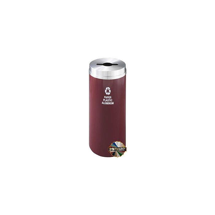 Glaro M1232 "RecyclePro 1" Receptacle with Multi-Purpose Opening - 12 Gallon Capacity - 12" Dia. x 31" H - Assorted Colors