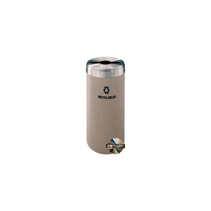 Glaro M1242 "RecyclePro Value" Receptacle with Multi-Purpose Opening - 15 Gallon Capacity - 12" Dia. x 30" H - Assorted Colors