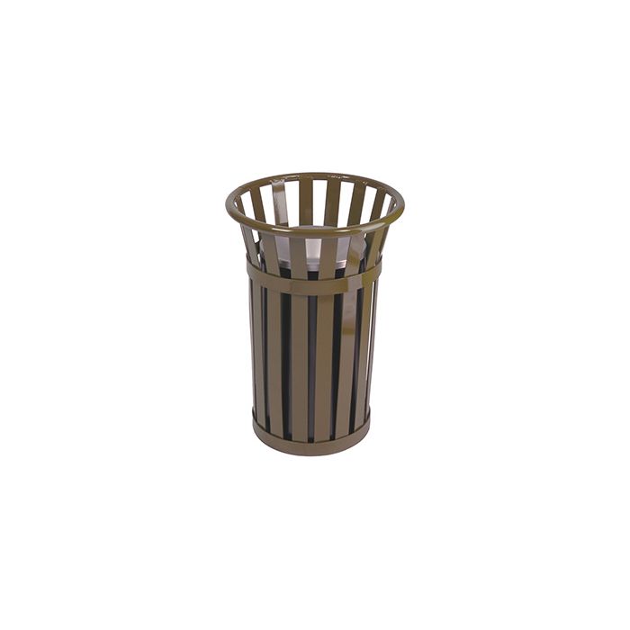 Witt Industries M2000 Oakley Collection Outdoor Slatted Ash Urn - 17"dia x 26" H - Silver, Black, Brown, and Green