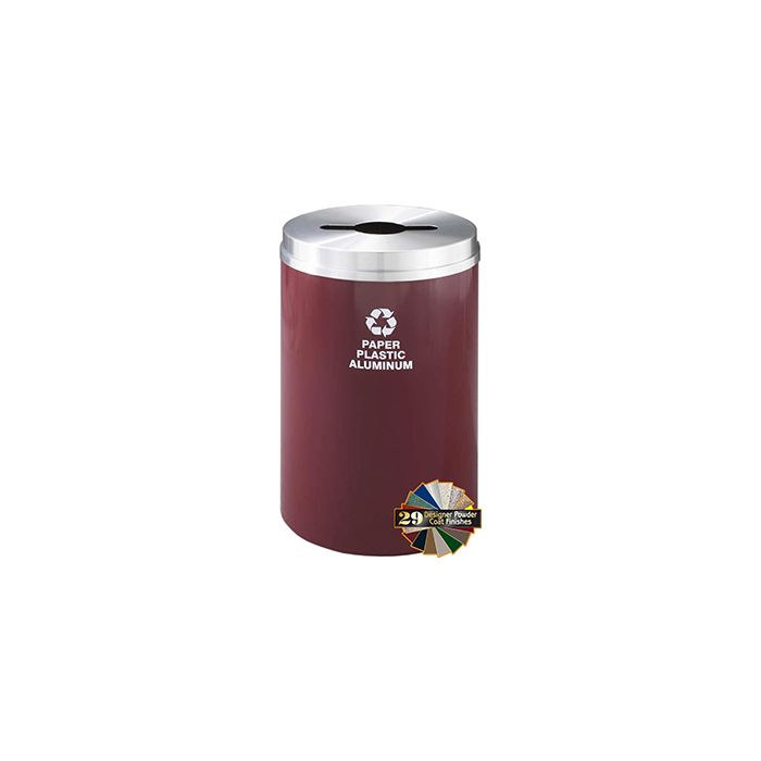 Glaro M2032 "RecyclePro 1" Receptacle with Multi-Purpose Opening - 33 Gallon Capacity - 20" Dia. x 31" H - Assorted Colors