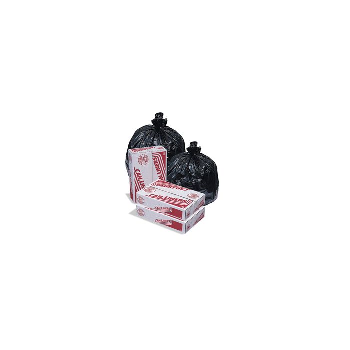 Pitt Plastics MR24339MK High-Density Mini-Roll Black Trash Bags - 24 x 33 - 12-16 Gallon Capacity - 6 Micron - 1000 per case - Perforated Roll