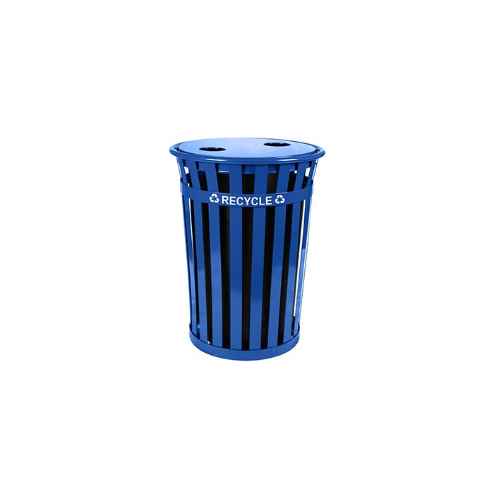 Witt Industries MR36-FTR Oakley Recycling Receptacle - 36 Gallon Capacity - 28" Dia. x 36" H - Blue in Color