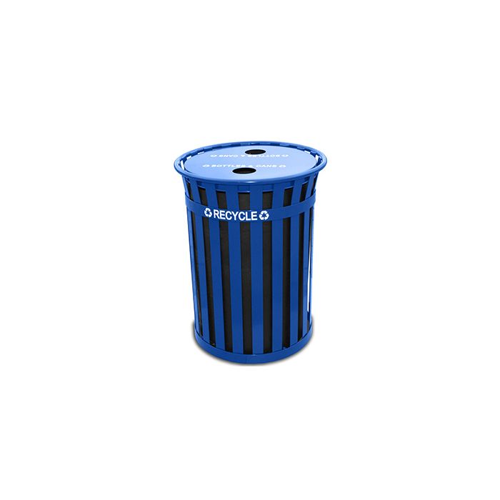 Witt Industries MR50-FTR-BL Oakley Recycling Receptacle - 50 Gallon Capacity - 28" Dia. x 36" H - Blue in Color