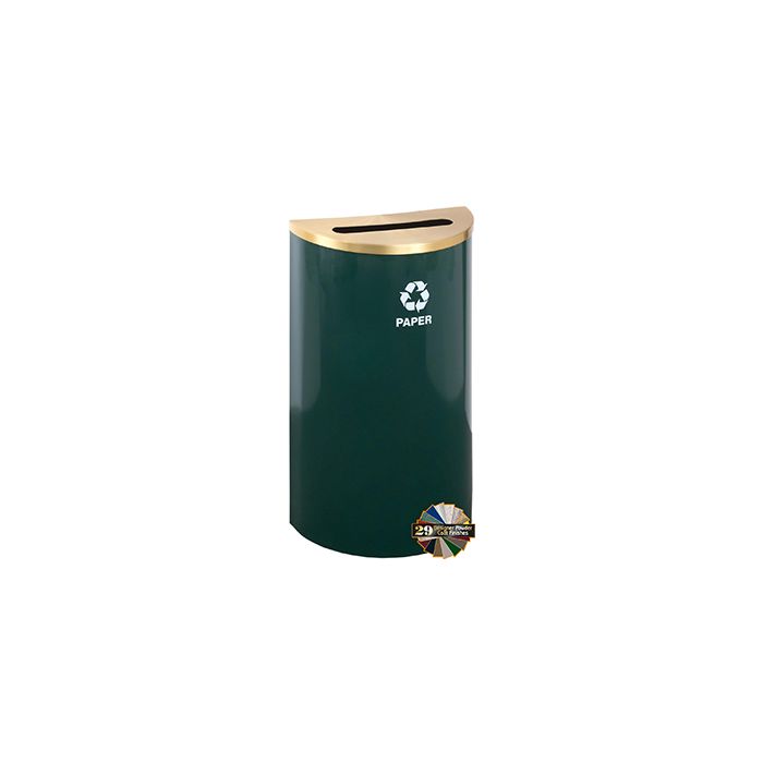 Glaro P1899 RecyclePro Half Round Receptacle with Slot Opening - 14 Gallon Capacity - 30" H x 18" W x 9" D - Assorted Colors