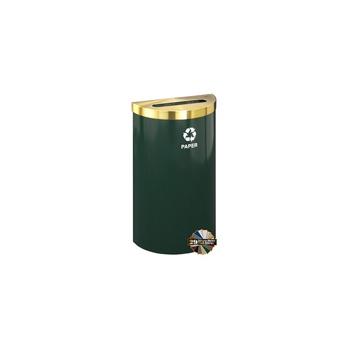 Glaro P1899V RecyclePro Value Half Round Receptacle with Slot Opening - 16 Gallon Capacity - 30" H x 18" W x 9" D - Assorted Colors