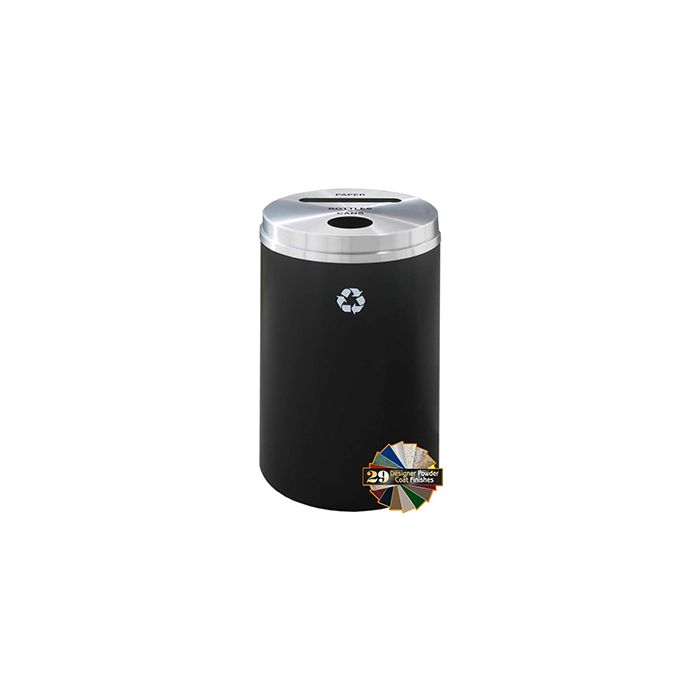 Glaro PC2032 "RecyclePro 2" Receptacle with Paper Slot and Round Opening - 33 Gallon Capacity - 20" Dia. x 31" H - Assorted Colors