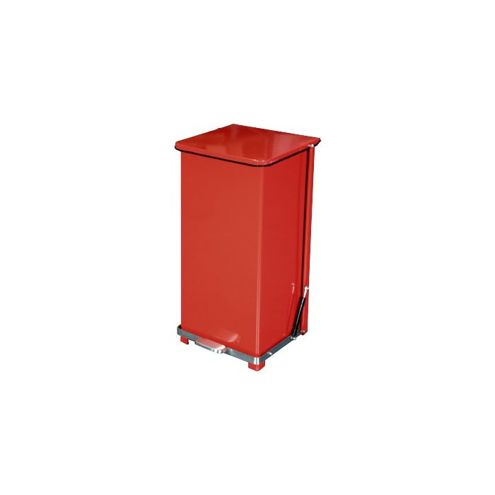 Imprezza QSO24RD Quiet Close Step On Trash Can - 24 Gallon Capacity - 17" D x 17" W x 30 5/8" H - Red in Color