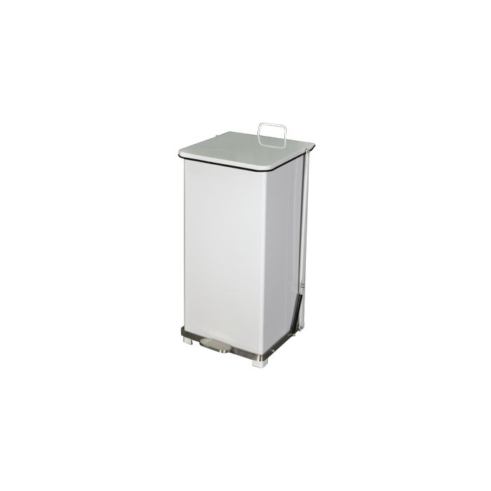 Imprezza QSO24WH Quiet Close Step On Trash Can - 24 Gallon Capacity - 17" D x 17" W x 30 5/8" H - White in Color