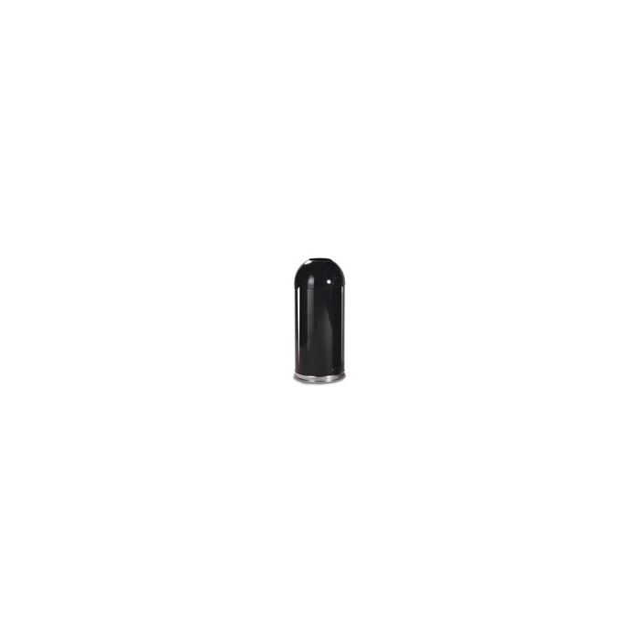 Rubbermaid / United Receptacle R1536EOT Cafe Open Top Waste Receptacle - 15 Gallon Capacity - 15" Dia. x 32" H - Disposal Opening is 6" Dia. - Black Only