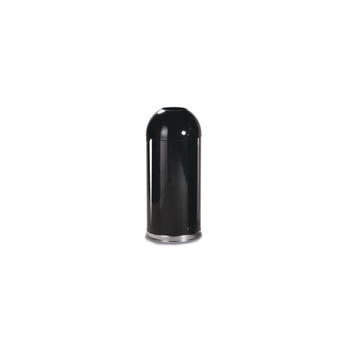 Rubbermaid / United Receptacle R1536EOT Cafe Open Top Waste Receptacle - 15 Gallon Capacity - 15" Dia. x 32" H - Disposal Opening is 6" Dia. - Black Only