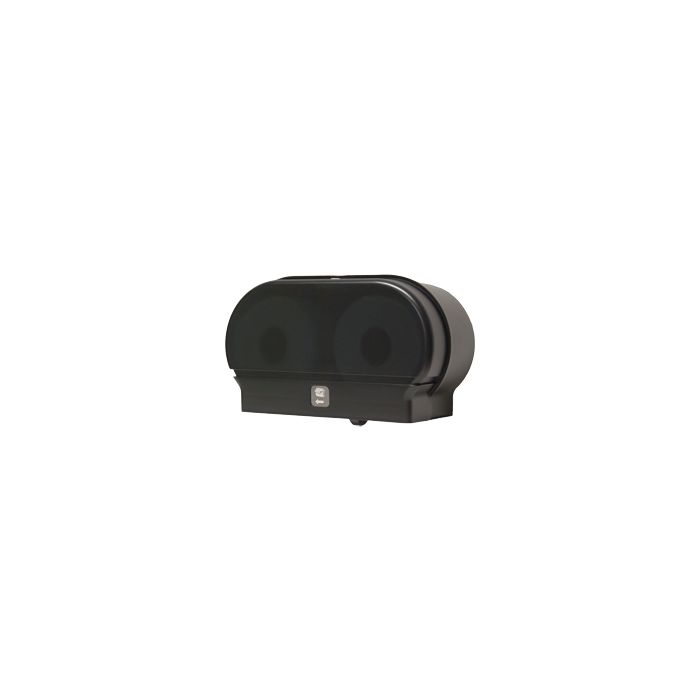 Palmer Fixture RD0321-02 Mini-Twin Standard Core Tissue Dispenser 2lbs - Black Translucent in Color