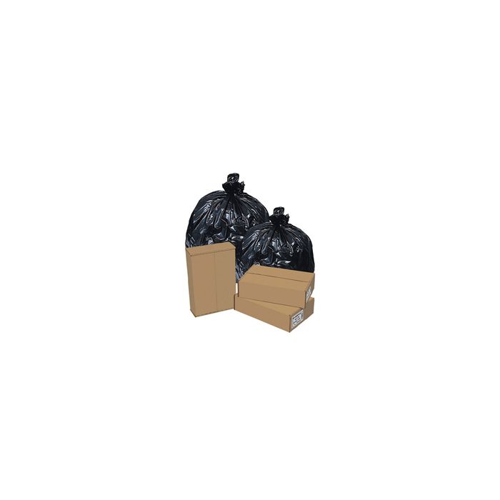 Pitt Plastics EC243209K 12-16 Gallon Re-Run 80% Recycled Content Low Density Trash Bags - Black in Color - 24 x 32 - .9 Mil - Star perf roll. 500/cs - 20 rolls of 25