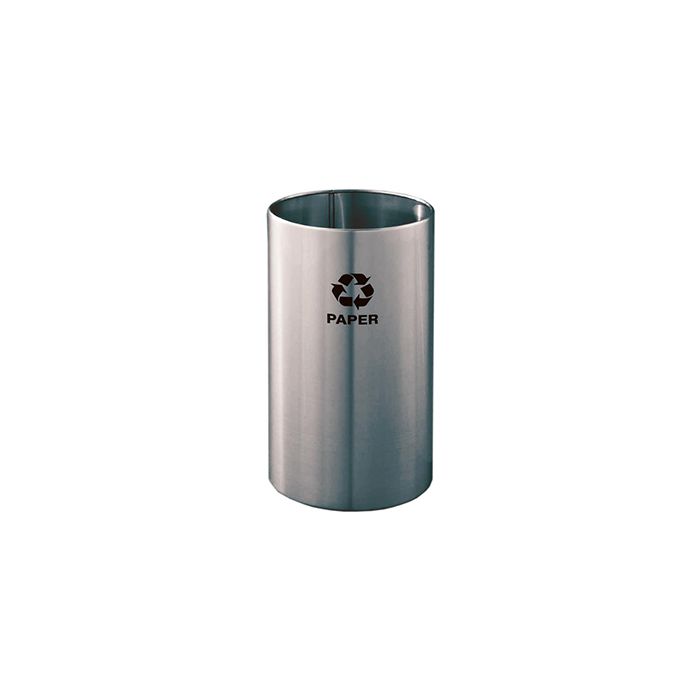 Glaro RO1223SA RecyclePro Wastebasket - 11 Gallon Capacity - 12" Dia. x 23" H - Satin Aluminum