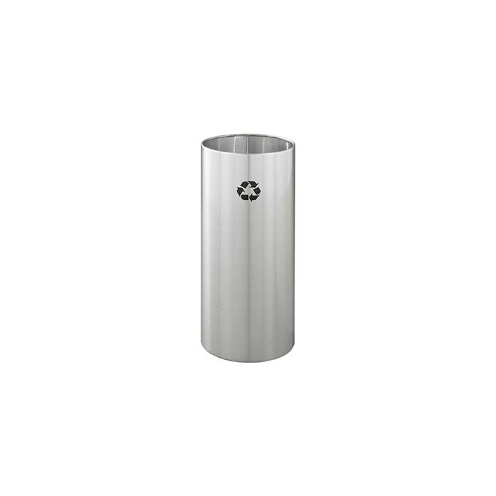 Glaro RO1229SA RecyclePro Wastebasket - 14 Gallon Capacity - 12" Dia. x 29" H - Satin Aluminum