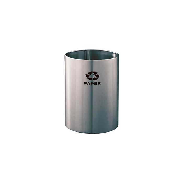 Glaro RO1523SA RecyclePro Wastebasket - 18 Gallon Capacity - 15" Dia. x 23" H - Satin Aluminum