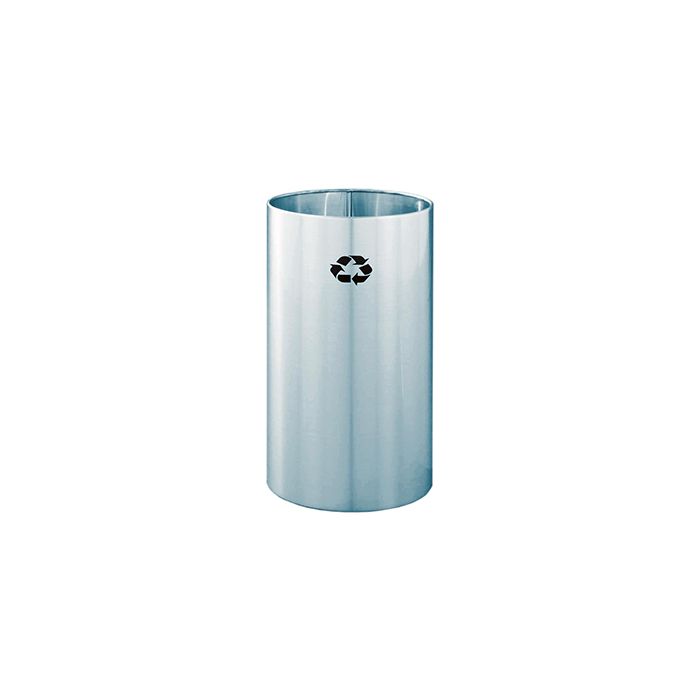 Glaro RO1529SA RecyclePro Wastebasket - 22 Gallon Capacity - 15" Dia. x 29" H - Satin Aluminum