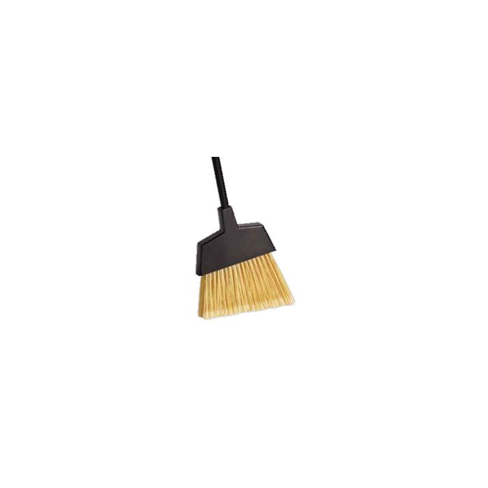 Janisan S107BK-H2BK Medium Duty Angle Broom with 12" Flare Polypropylene Bristles 48" L