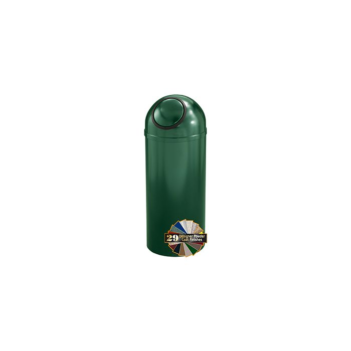 Glaro S1251 Mount Everest Dome Top Receptacle - 8 Gallon Capacity - 12" Dia. x 30" H - Matching Enamel Cover