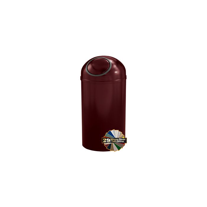 Glaro S1551 Mount Everest Dome Top Receptacle - 16 Gallon Capacity - 15" Dia. x 36" H - Matching Enamel Cover