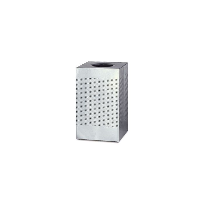 Rubbermaid / United Receptacle SC18SS Designer Line Silhouette Open Top Waste Receptacle - 40 Gallon - 18 3/4" Sq. x 30" H - Stainless Steel