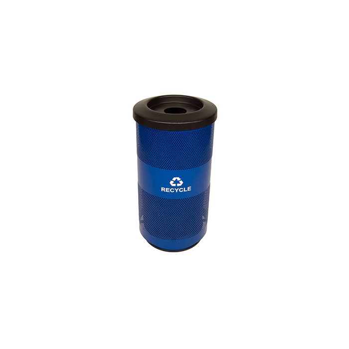 Witt Industries SC20-01-RC-BL Stadium Series Flat Top Recycling Receptacle with 1 Round Opening - 15.5" Dia. x 31.5" H - 20 Gallon Capacity Blue in Color